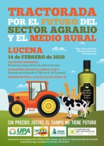 cartel tractorada en Lucena