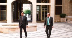 Lambán confía en que Aragón salga antes que el resto de España de la crisis económica del coronavirus lambán y ceoe