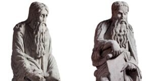 Las estatuas del Mestre Mateo, otro problema para los Franco Abraham e Isaac. Fuente: cicelepedra.blogspot.com