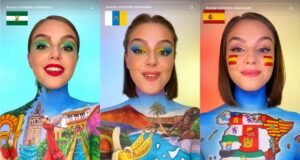La artista Kalon Bay une a España en el Día de la Fiesta Nacional con la pintura corporal Kalon Bay vídeo españa tiktok