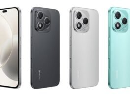 Smartphone moderno con funciones de inteligencia artificial activas, mostrando optimización de batería y cámara inteligente