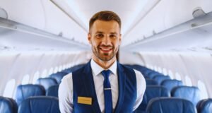 Formación profesional esencial para quienes buscan trabajar como tripulantes aéreos Formación de tripulantes de cabina durante prácticas en simulador aeronáutico.